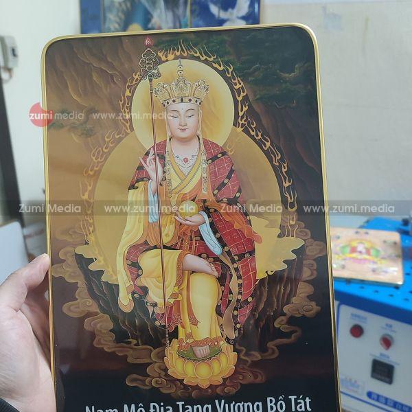 Ảnh Địa Tạng Bồ Tát, cỡ 20×30 gỗ tráng gương