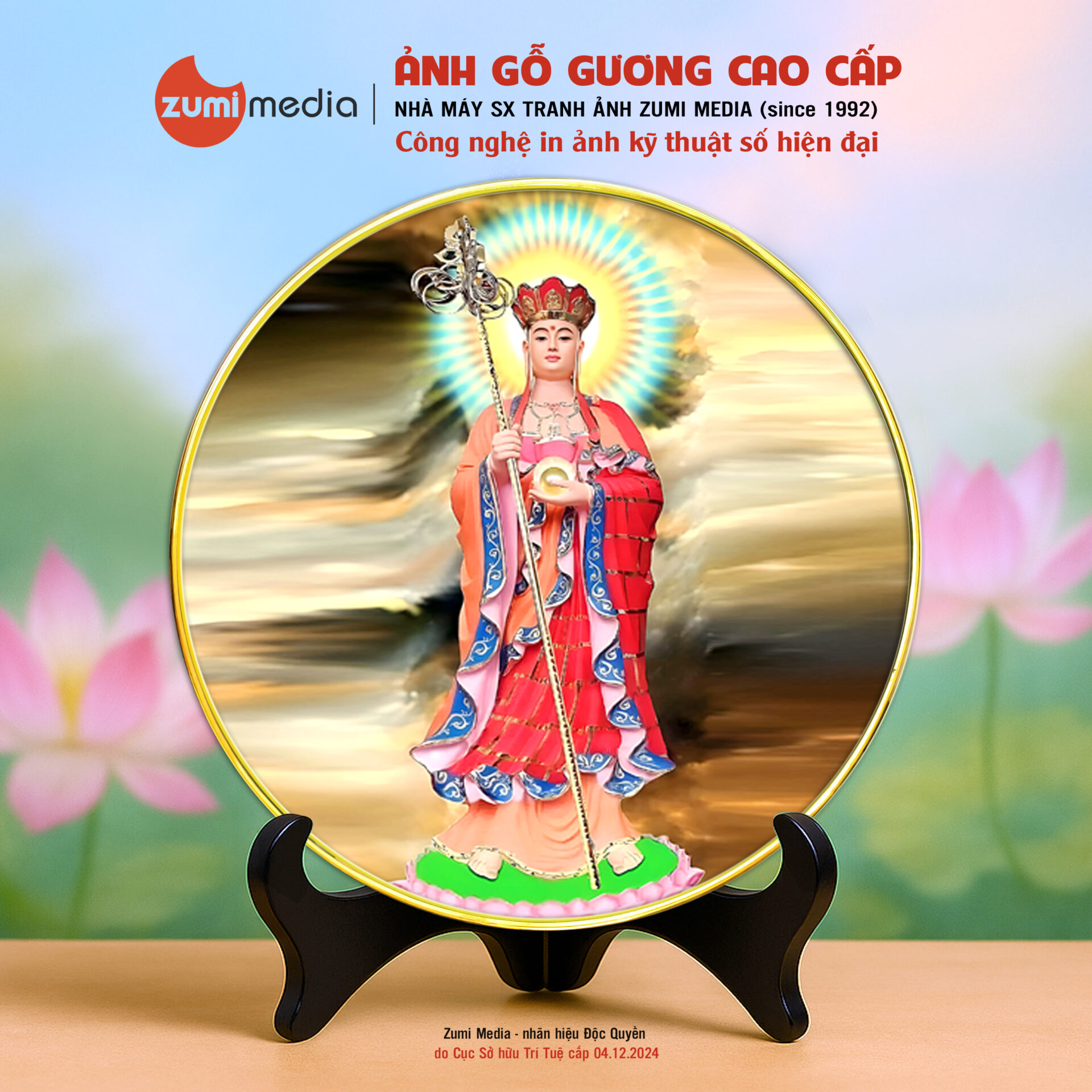 Tranh Địa Tạng Vương Bồ Tát 11 – Tranh Gỗ Tráng Gương