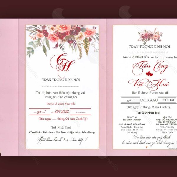 Mẫu thiệp cưới đẹp #23 - Wedding Invitation file CDR | Thư viện file thiết  kế đồ họa quảng cáo và in ấn