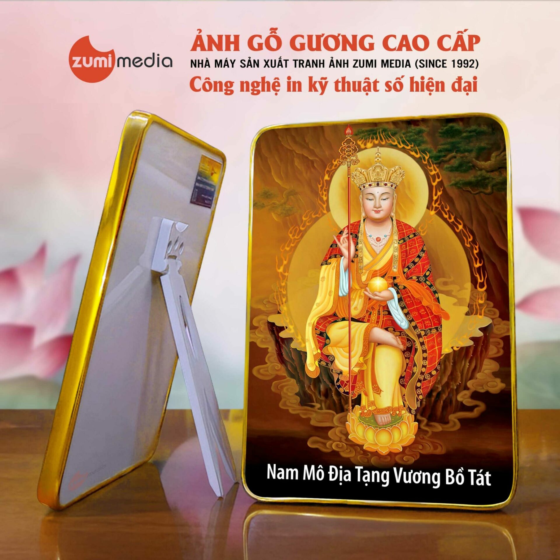 Khung tranh Dia Tang Bo Tat anh go guong cao cap 2048x2048 1