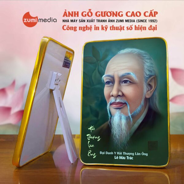 Khung Tranh Thần Y Hải Thượng Lãn Ông, ảnh Gỗ Gương Cao Cấp (1)