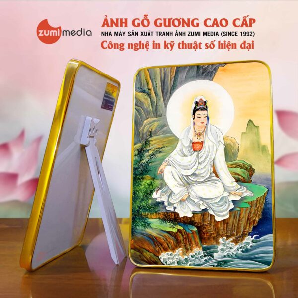 Khung Tranh Quan Thế Âm Bồ Tát 22, ảnh Gỗ Gương Cao Cấp