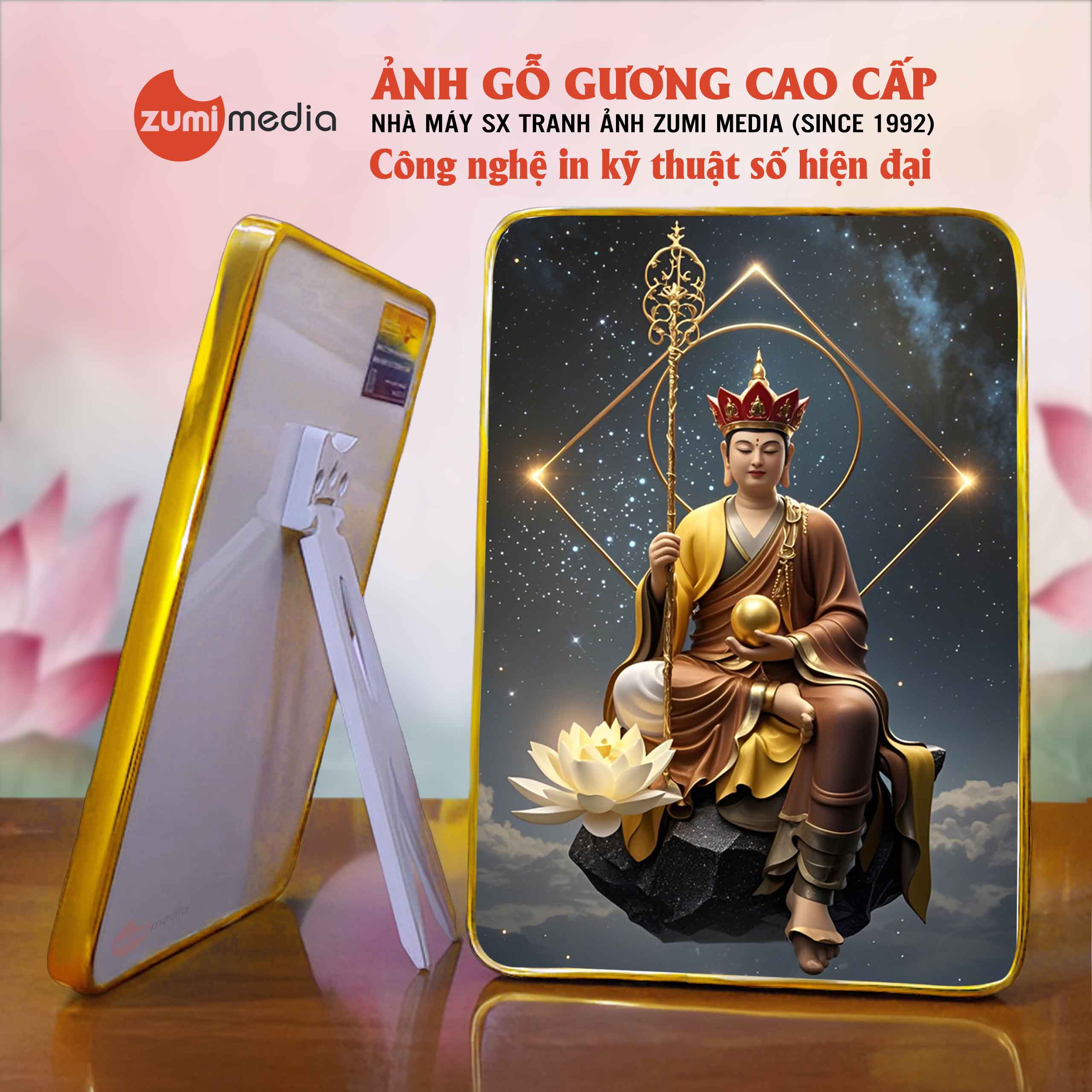 Tranh Dia Tang Vuong Bo Tat 30 – Khung Tranh Go Guong cao cap 1