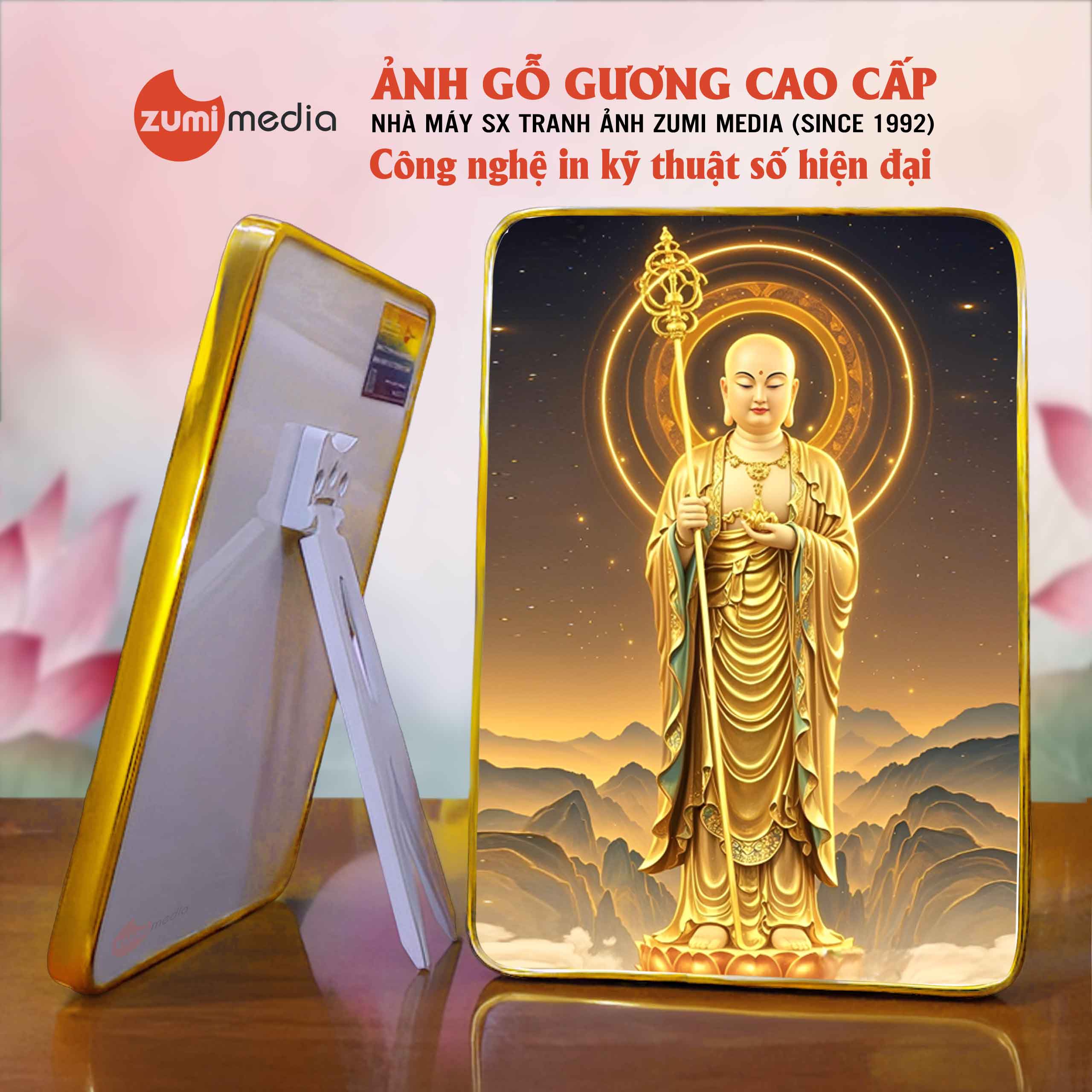 Tranh Dia Tang Vuong Bo Tat 35 – Khung Tranh Go Guong cao cap 1