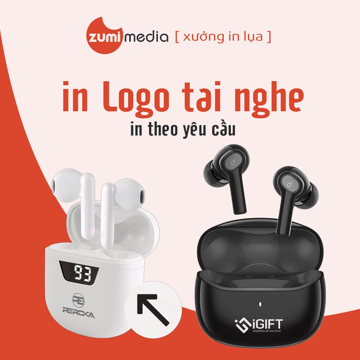 In Logo Tai Nghe Theo Yêu Cầu: Nâng Tầm Thương Hiệu Cùng Zumi Media