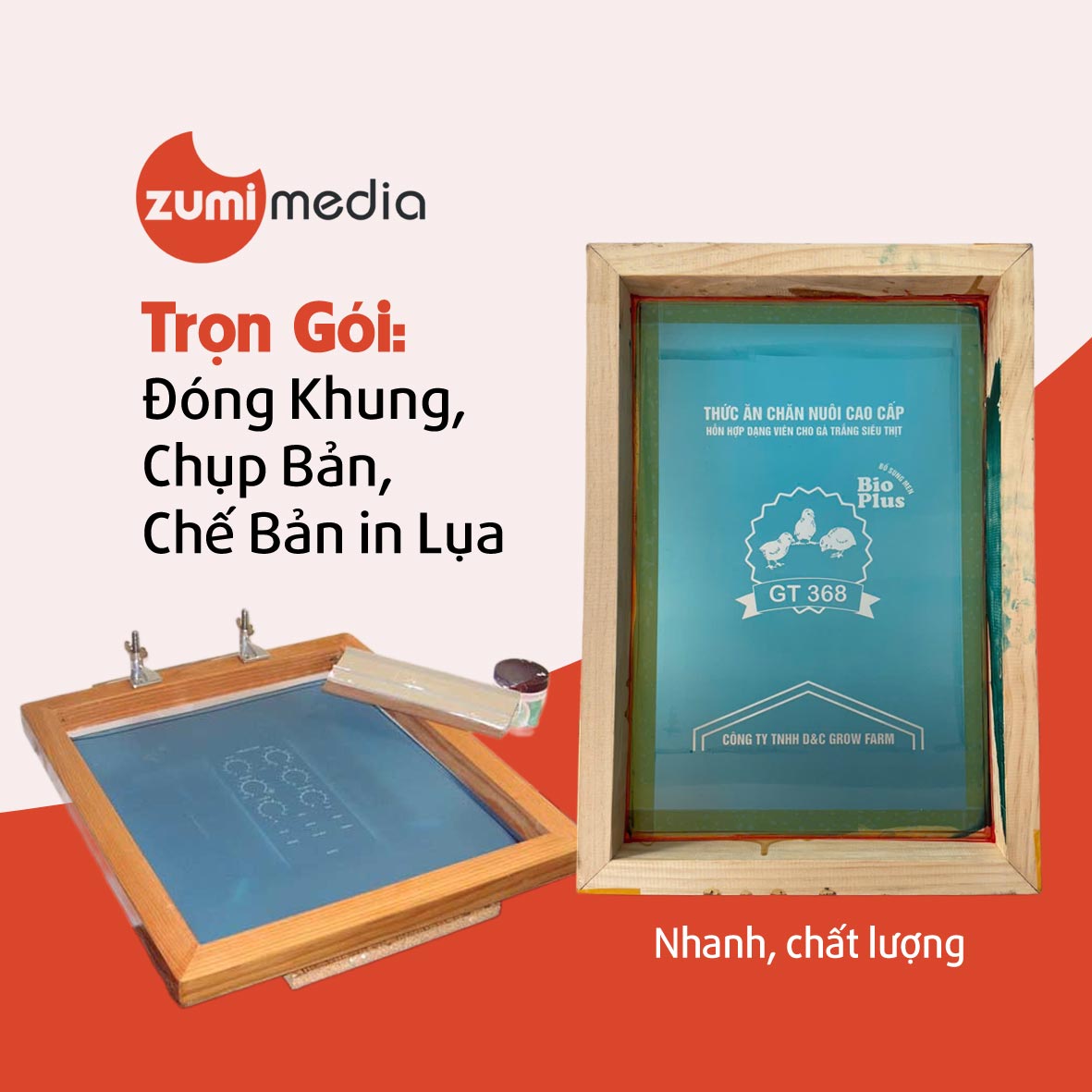 Trọn Gói Đóng Khung, Chụp Bản, Chế Bản In Lụa